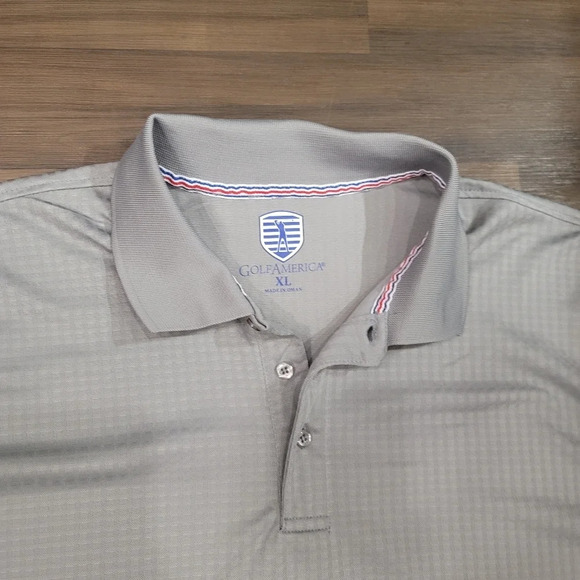 Golf America Polo Shirt Gray Short Sleeve Moisture Wicking Mens XL - Picture 3 of 8